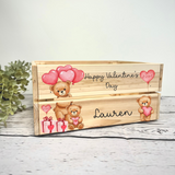 Personalised Valentines box - valentines treat box - personalised treat box - valentines crate - gift for him and her - Valentine’s Day gift