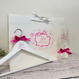 Prom, coat hanger, flute and bag set. prom glass & hanger, gift for prom