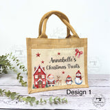 Personalised Christmas Hessian Jute Bag - Santa Sleigh