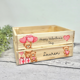 Personalised Valentines box - valentines treat box - personalised treat box - valentines crate - gift for him and her - Valentine’s Day gift