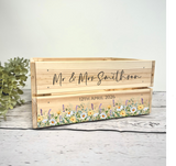 Personalised Wedding Card Box Crate - wildflower Floral - Wedding Card Box