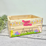 Personalised Easter Crate / Box - bunny crate box - easter basket