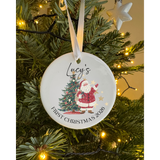 Personalised ceramic First Christmas Bauble