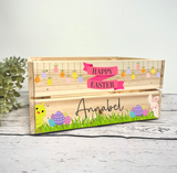 Personalised Easter Crate / Box - bunny crate box - easter basket