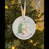 Personalised ceramic First Christmas Bauble