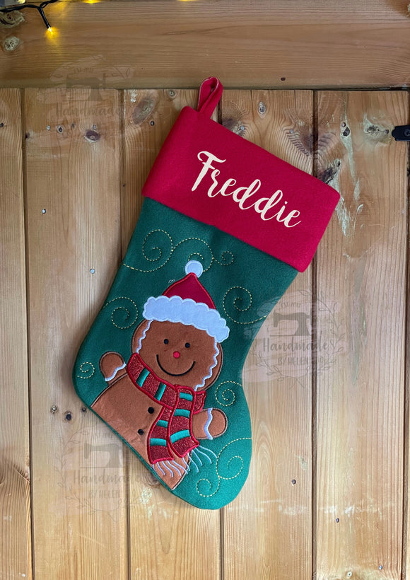 Personalised stocking - Gingerbread