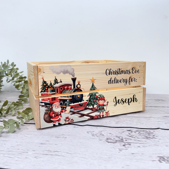 Personalised Christmas Eve Crate / Box - Santa Train