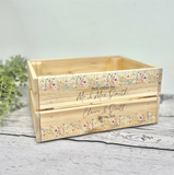Personalised Wedding Card Box Crate - wildflower Floral - Wedding Card Box