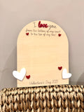 Personalised Valentine's Day Footprint Sign Plaque, My First Valentine's Footprint, DIY Valentine's Day Keepsake, Custom Baby Gift, love