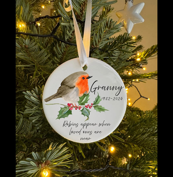 Personalised ceramic Memorial Bauble