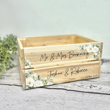 Personalised Wedding Card Box Crate - white Floral - Wedding Card Box