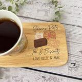 Personalised Tea & Biscuits Serving Board - Personalised Coffee Serving Board, Gifts for Her, Gifts for Him - Drink Serving Board