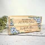 Personalised Wedding Card Box Crate - Dusty Blue Floral - Wedding Card Box