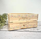 Personalised Wedding Card Box Crate - wildflower Floral - Wedding Card Box