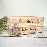 Personalised Little Library Crate Toy Crate - Book Storage Crate Box - Fairy Box
