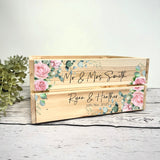 Personalised Wedding Card Box Crate - pink Floral - Wedding Card Box