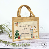 Personalised Christmas Hessian Jute Bag - Nutcracker