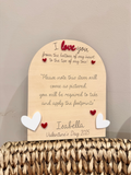 Personalised Valentine's Day Footprint Sign Plaque, My First Valentine's Footprint, DIY Valentine's Day Keepsake, Custom Baby Gift, love