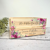 Personalised Wedding Card Box Crate - Hot Pink Florals - Wedding Card Box