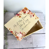Personalised Wedding Gift Box with Lid - Autumn/Orange Floral