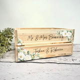 Personalised Wedding Card Box Crate - white Floral - Wedding Card Box