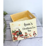 Personalised Christmas Eve Box with Lid - Santa train
