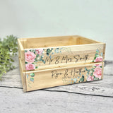Personalised Wedding Card Box Crate - pink Floral - Wedding Card Box
