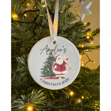 Personalised ceramic First Christmas Bauble