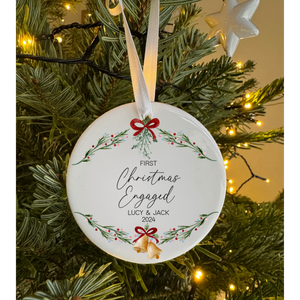 Personalised Ceramic First Christmas engaged