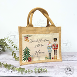 Personalised Christmas Hessian Jute Bag - Nutcracker
