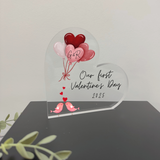 Personalised First Valentines Gift, Our First Valentines heart, Valentines Plaque, 1st Valentines gift for her him boyfriend girlfriend wife