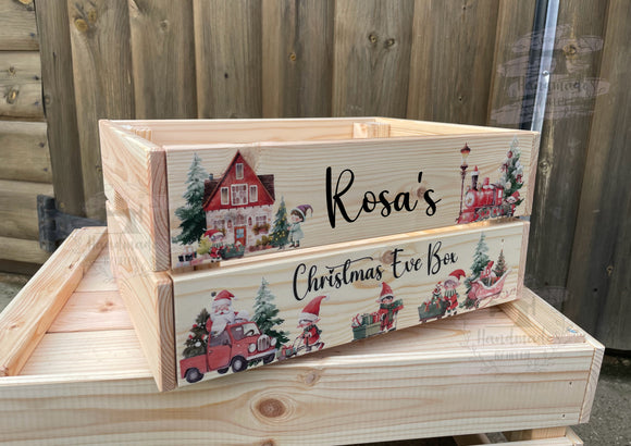 Personalised Christmas Eve Crate / Box - elves