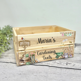Personalised Gardening Crate Box - Gift for her - Gardening Gift