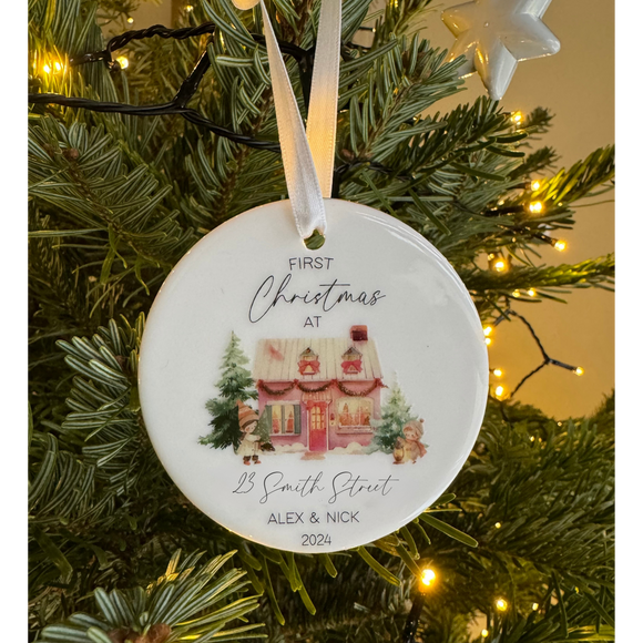 Personalised Ceramic New Home Christmas Bauble