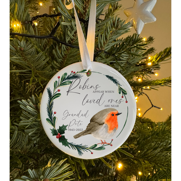 Personalised ceramic Memorial Bauble