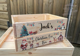Personalised Christmas Eve Crate / Box - Santa & Reindeer