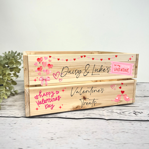 Personalised Valentines box - valentines treat box - personalised treat box - valentines crate - gift for him and her - Valentine’s Day gift