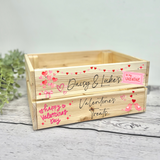 Personalised Valentines box - valentines treat box - personalised treat box - valentines crate - gift for him and her - Valentine’s Day gift