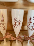 Personalised White Champagne Flute